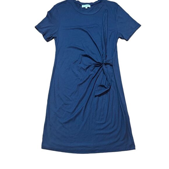 Michael Stars Blue cotton modal blend Twist Waist Short Sleeve Bodycon Dress sz - Picture 1 of 7